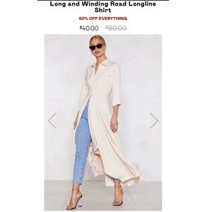 Nasty gal long and winding road longline shirt